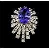 Image 2 : 5.73 ctw Tanzanite and Diamond Ring - 14KT White Gold