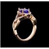 Image 3 : 2.13 ctw Tanzanite and Diamond Ring - 14KT Rose Gold