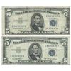 Image 2 : 1953 $5 Silver Certificate Currency Lot of 2