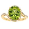 Image 1 : 3.61 ctw Peridot and Diamond Ring - 10KT Yellow Gold