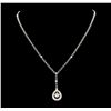 Image 1 : 1.08 ctw Diamond Necklace - 18KT White Gold