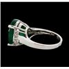 Image 3 : 7.35 ctw Emerald and Diamond Ring - 14KT White Gold