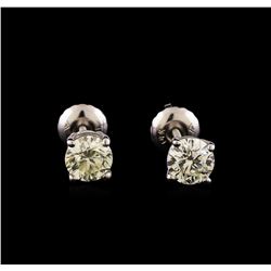 14KT White Gold 1.03 ctw Diamond Solitaire Earrings