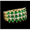 Image 1 : 1.87 ctw Emerald and Diamond Ring - 18KT Yellow Gold