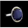 Image 1 : 14KT Two-Tone Gold 13.11 ctw Sapphire and Diamond Ring