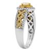 Image 2 : 0.75 ctw Yellow and White Diamond Ring - 14KT White and Yellow Gold