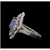 Image 3 : 14KT White Gold 2.84 ctw Tanzanite and Diamond Ring