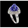 Image 4 : 4.78 ctw Tanzanite and Diamond Ring - 14KT White Gold