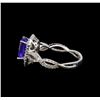 Image 3 : 14KT White Gold 1.27 ctw Tanzanite and Diamond Ring