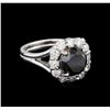 Image 1 : 4.25 ctw Black Diamond Ring - 14KT White Gold