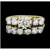 Image 2 : 1.40 ctw Diamond Ring & Wedding Band - 14KT Yellow And White Gold