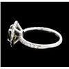 Image 3 : 1.88 ctw Green Diamond Ring - 14KT White Gold