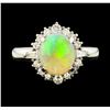 Image 2 : 1.72 ctw Opal and Diamond Ring - Platinum