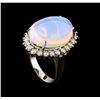 Image 4 : 10.60 ctw Opal and Diamond Ring - 14KT White Gold