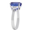 Image 3 : 5.56 ctw Tanzanite and Diamond Ring - 18KT White Gold