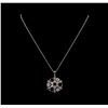 Image 2 : 2.10 ctw Tourmaline and Diamond Pendant With Chain - 14KT White Gold