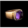 Image 1 : Fred of Paris Pain De Sucre Amethyst and Diamond Ring - 18KT Pink Gold