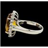 Image 3 : 5.98 ctw Citrine and Diamond Ring - 14KT White Gold