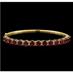 14KT Yellow Gold 7.95 ctw Rubies and Diamond Bangle Bracelet