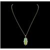 Image 2 : 9.80 ctw Opal, Tsavorite and Diamond Pendant With Chain - 14KT Yellow Gold