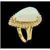 Image 4 : 11.26 ctw Opal and Diamond Ring - 14KT Yellow Gold