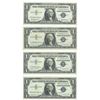 Image 1 : 1957 $1 AU/Unc Silver Certificate Currency Lot of 4