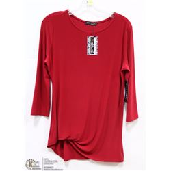 LONG SLEEVE BLOUSE SIZE MED - FABRIC TUCKED IN HEM