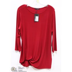 LONG SLEEVE BLOUSE SIZE LRG - FABRIC TUCKED IN HEM