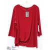 Image 1 : LONG SLEEVE BLOUSE SIZE XL - FABRIC TUCKED IN HEM