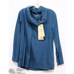 NEON BUDDA COWL NECK BLOUSE W/BUTTON ACCENT SZ XL