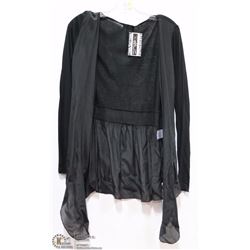 TOPPER BLOUSE, GATHERED WAIST W/SATEEN SIZE LRG