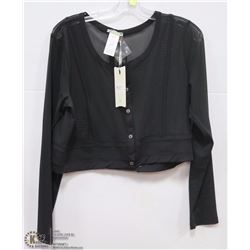MESH BUTTON UP BOLERO - SIZE LARGE