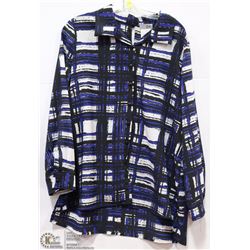 PRINTED BLOUSE HI-LO HEM & KEYHOLE BACK SZ MED