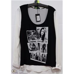 BLOUSE WITH LONG SHEAR SLEEVES SIZE XL