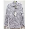 Image 1 : BUTTON UP SHIRT PRINTED PAISLEY WHITE/BLUE LRG