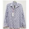 Image 1 : BUTTON UP SHIRT PRINTED WHITE/BLUE/GREY SM