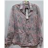 Image 1 : BUTTON UP SHIRT PRINTED GREY/PINK  SIZE MED