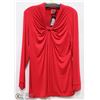 Image 1 : LONG SLEEVE TOPE W/KNOTTED FRONT SIZE MED