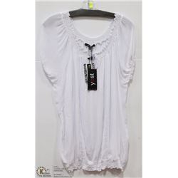 TIE FRONT ELASTIC WAIST BLOUSE SIZE 8