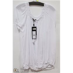 TIE FRONT ELASTIC WAIST BLOUSE SIZE 10