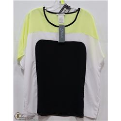 BOXCUT BLOUSE YELLOW/BLACK/WHITE SIZE XL