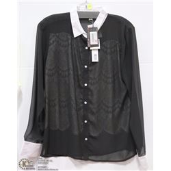 BLOUSE SHEER WITH LACE FRONT SIZE 8