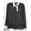 Image 1 : BLOUSE SHEER WITH LACE FRONT SIZE 8