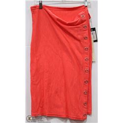 ORANGE KNEE LENGTH SKIRT WITH BUTTONS ONE SIZE