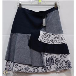 MID LENGTH DENIM PATCHWORK SKIRT SIZE 12