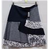 Image 1 : MID LENGTH DENIM PATCHWORK SKIRT SIZE 12