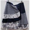 Image 1 : MID LENGTH DENIM PATCHWORK SKIRT SIZE 14
