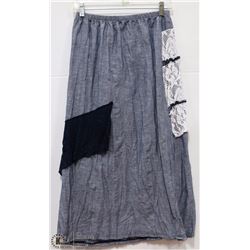DENIM PATCHWORK LONG SKIRT SIZE 8