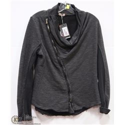 GREY OFF CENTER ZIPPER JACKET SIZE XL
