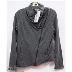 GREY OFF CENTER ZIPPERED JACKET SIZE SMALL